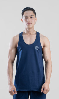 Raw Stringer Vest in Navy by Athflex - Gym Stringers