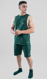 Raw Tank top for men by Athflex in Deep Green