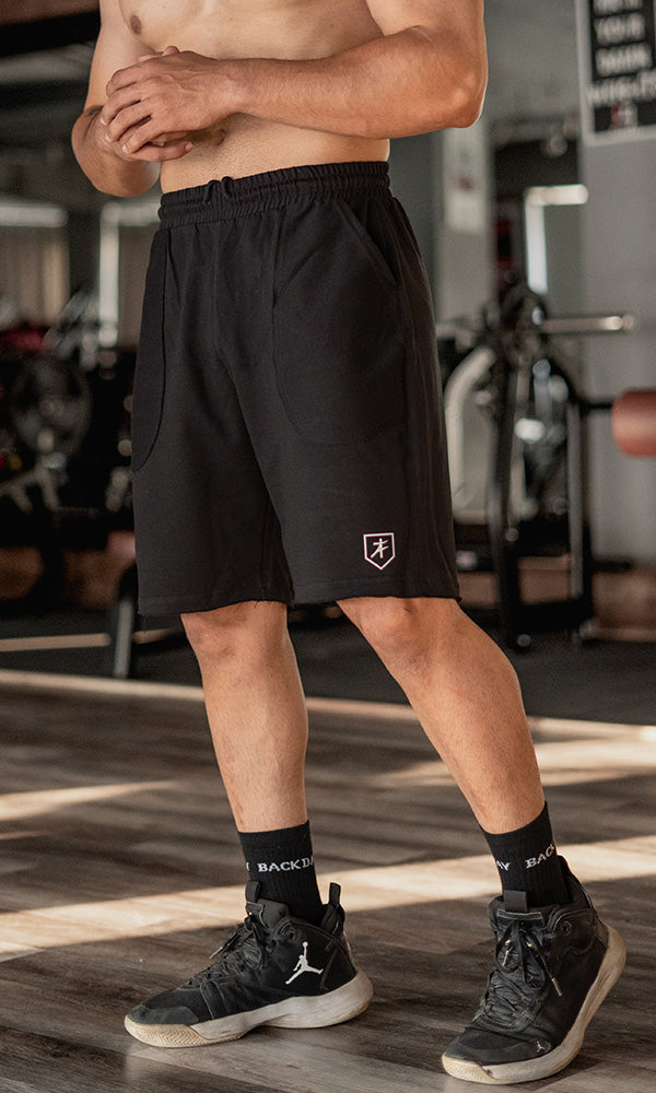 Raw shorts for men in Black - gym shorts for men by Athflex