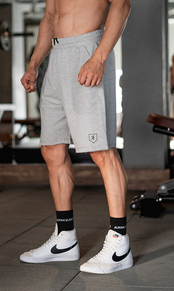 Raw shorts for men in Grey - gym shorts for men by Athflex