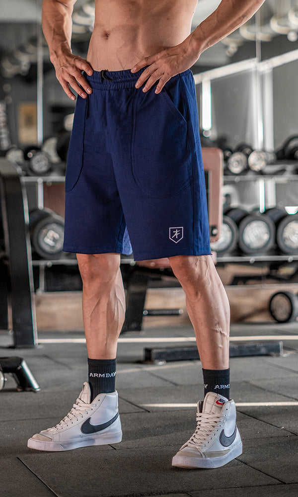 Raw shorts for men in Navy - gym shorts for men by Athflex