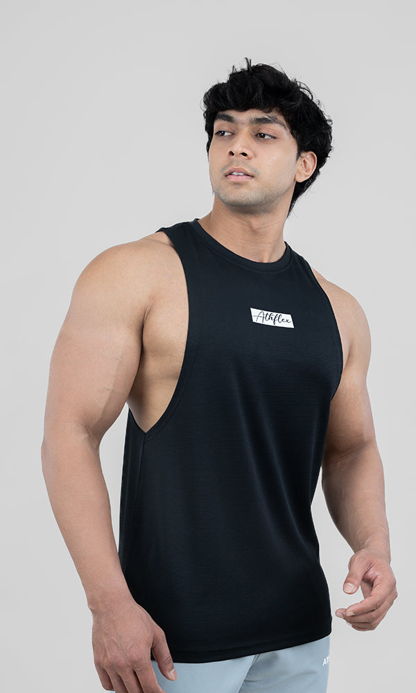Signature Tank Top for Men by Athflex in Black- Buy Gym Tank Tops Online 