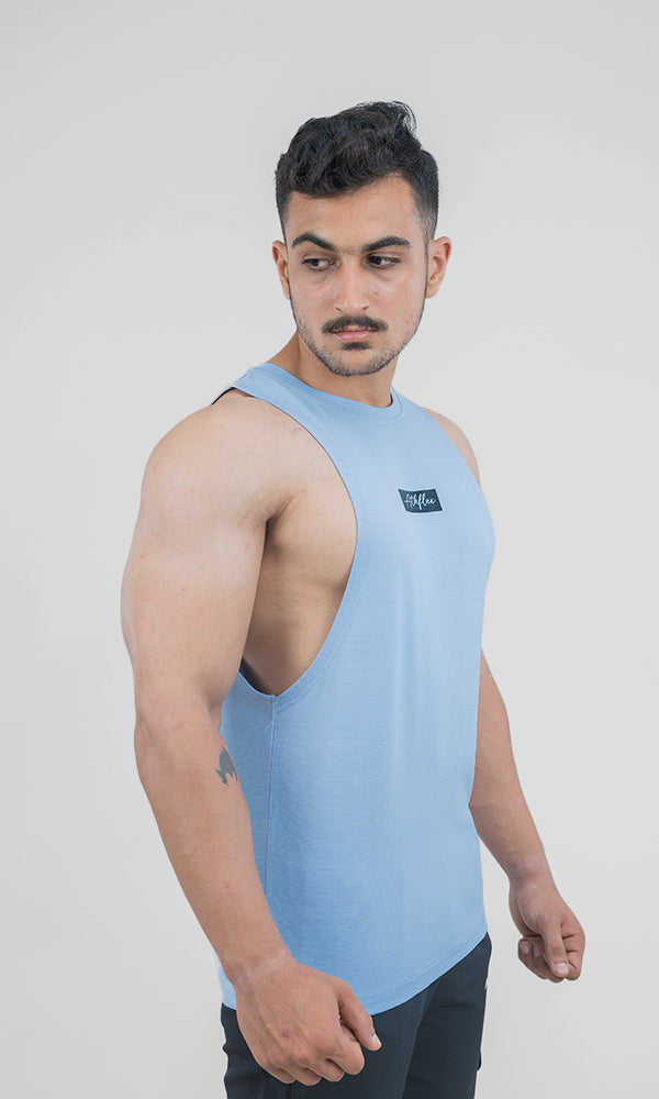 Signature Tank Top for Men by Athflex in Ice Blue- Buy Gym Tank Tops Online 