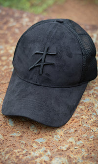Suede Flex Trucker Cap in Black by Athflex