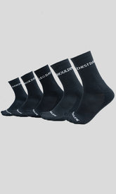 Training crew socks In Black by Athflex - 100% cotton crew socks 