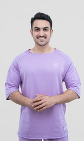 Raw Wide Neck Oversize T-Shirt (Lilac)