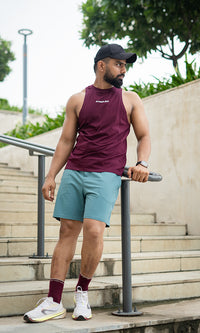 Wine Atmos Tank Top by Athflex: Gym Tank Tops for Men Online