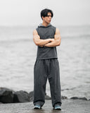 Acid Wash Sleeveless Hoodie