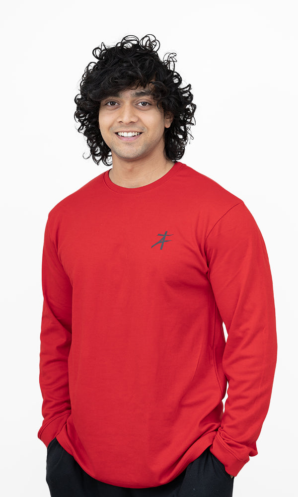 Flex Oversize Full Sleeve in Blood Red by Athflex - Perfect gym wear