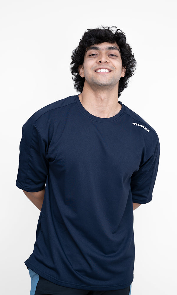 Flex Ample Oversize T-Shirt in True Blue by Athflex - Perfect gym wear