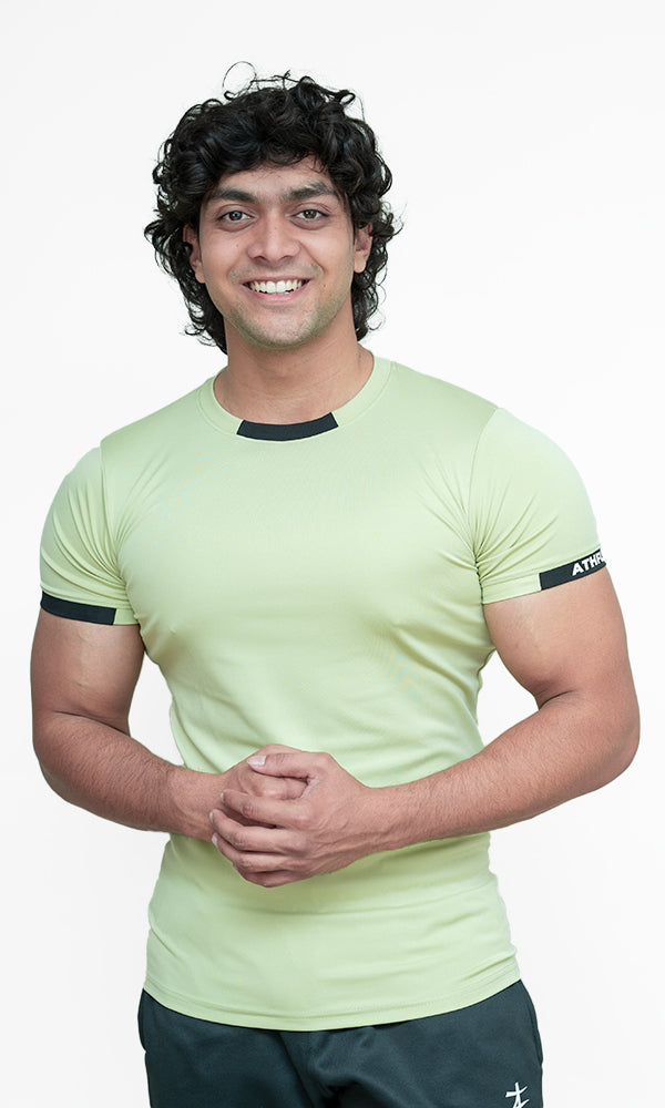 Dap T-Shirt by Athflex in Pista Green - Premium Gym Wear in India