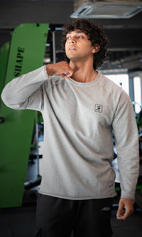 Raw flex Oversize Full Sleeve T-Shirt (Cloud Grey)