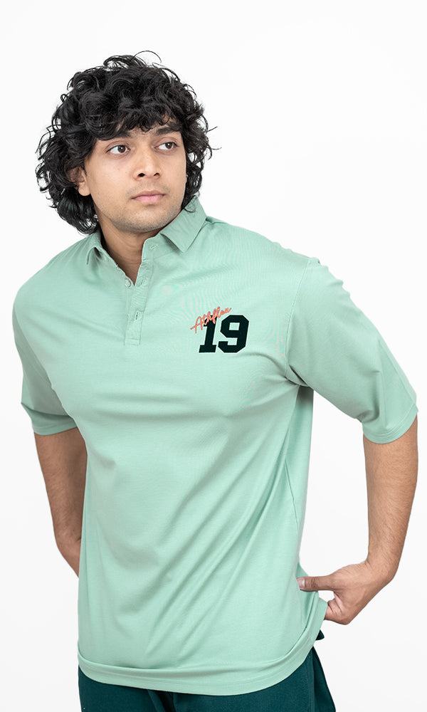 Clique Oversize Polo T-Shirts by Athflex in Pistachio Green - Premium Gym Wear in India