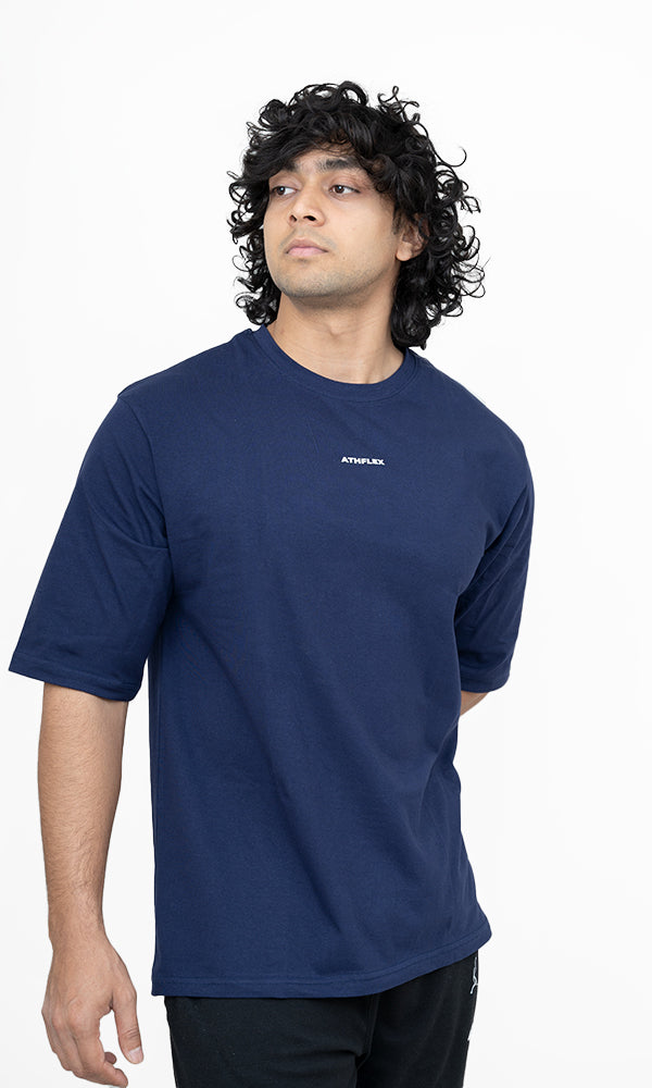Athflex Essential Oversize T-Shirt in Classic Navy - Gym T-Shirts Online