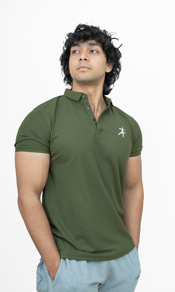 Pique Polo T-shirt (Olive)
