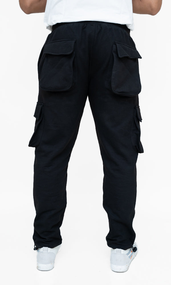 Signature Cargo Joggers by Athflex in Jet Black - Best Gym Wear in India