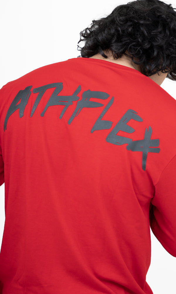 Flex Oversize Full Sleeve in Blood Red by Athflex - Perfect gym wear