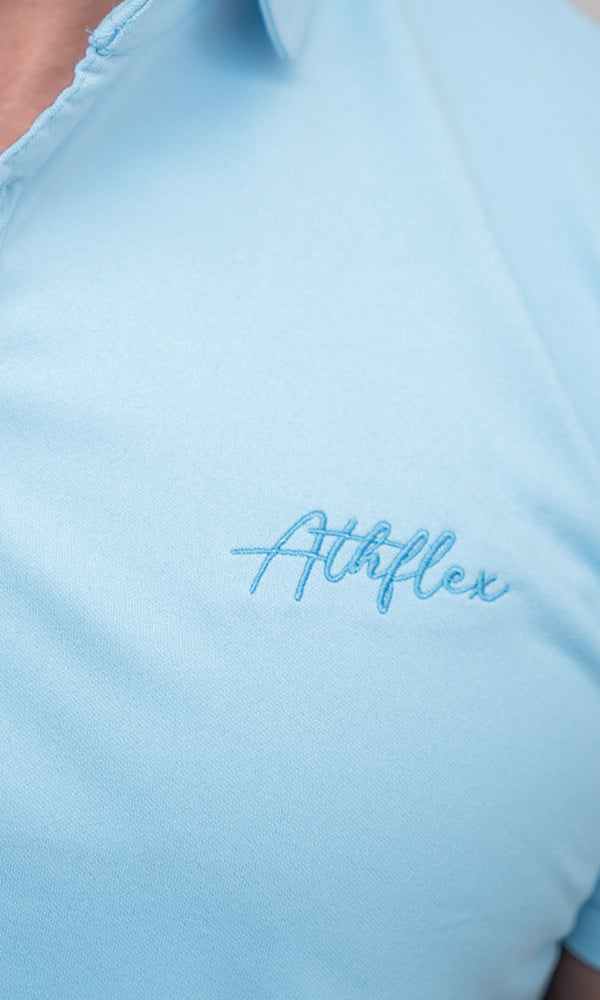 Signature Polo T-Shirt by Athflex in Sky Blue - Stylish Gym Wear in India
