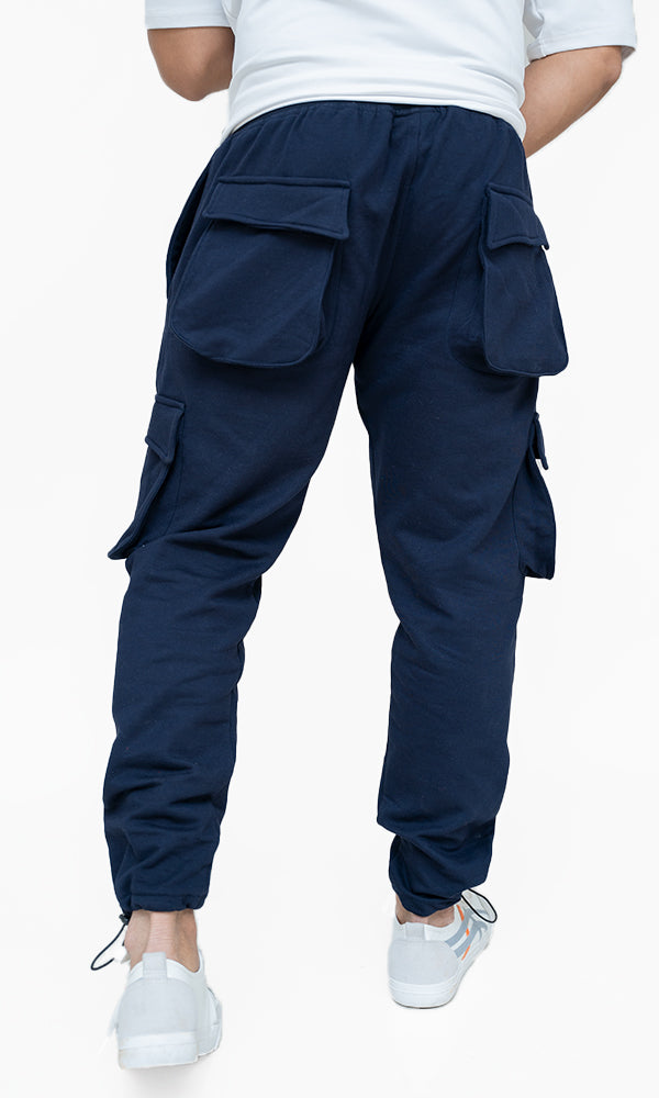 Signature Cargo Joggers by Athflex in Navy Blue - Premium Gym Wear in India