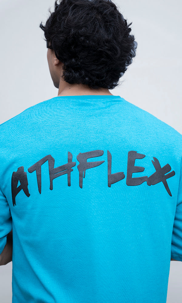Athflex Flex Oversize T-Shirt in Turquoise - Best Gym Wear In India